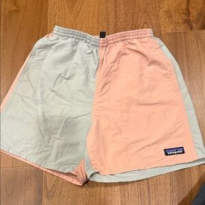 Patagonia Men's Athletic Shorts - Peach and Light Gray